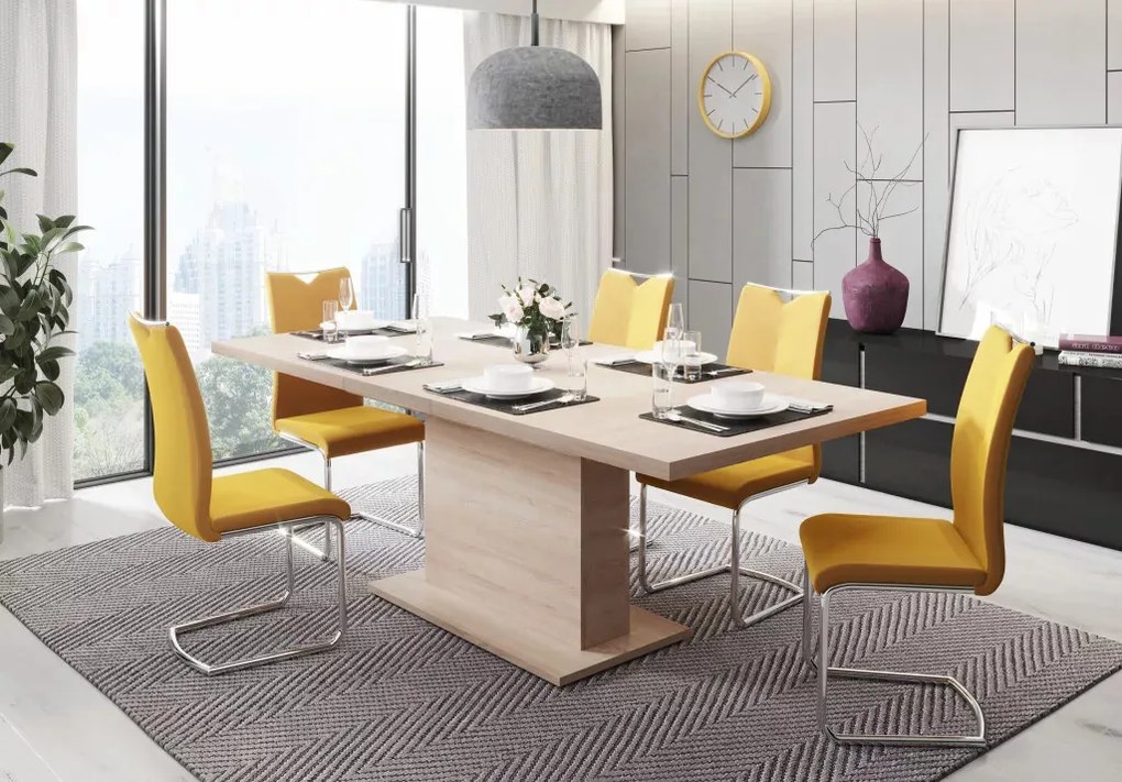 Bővíthető Étkezőasztal Sonoma Tölgy Színben. 160-200x90 cm. GIANT