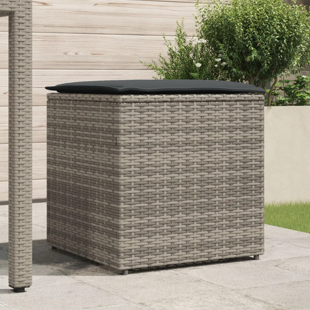 Kültéri Tárolódoboz Szürke és Sötétszürke Rattan Nagy Tárolás