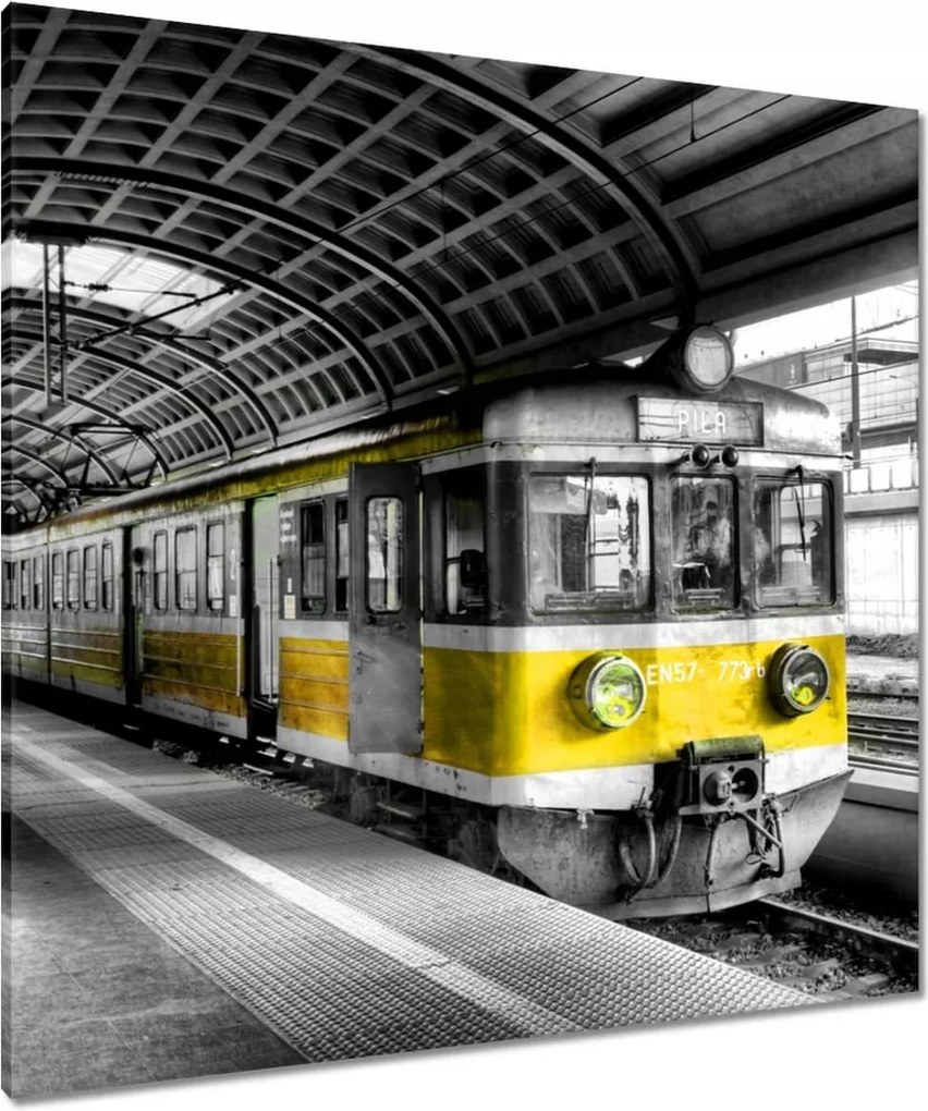 Vászonkép 90x90 Sárga vonat