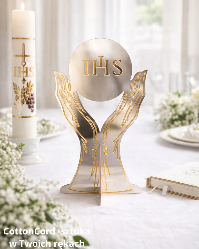 Dekoratív kehely Ihs 30 cm – Prémium tükör kétoldalas