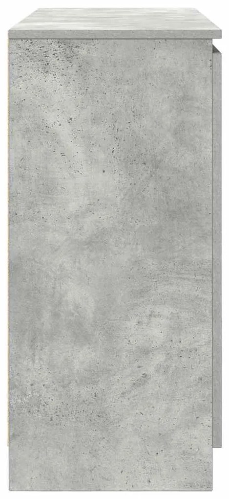 betonszürke szerelt fa tálalószekrény fiókos 100,5x35x76 cm
