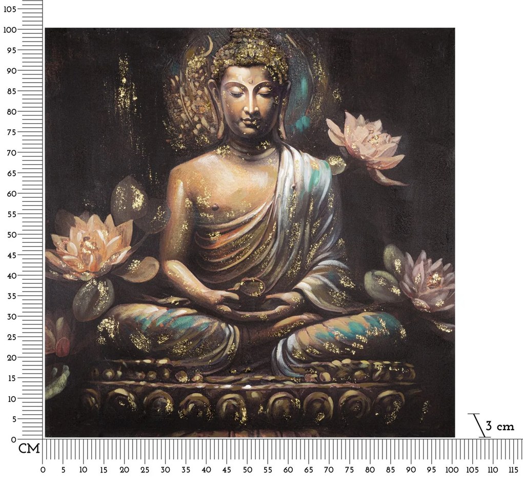 Kézzel készített falfestmény buddha -a- 100x3x100cm