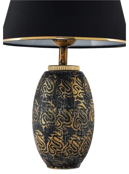 Asztali lámpa RAMZES 1xE27/40W/230V fekete/arany