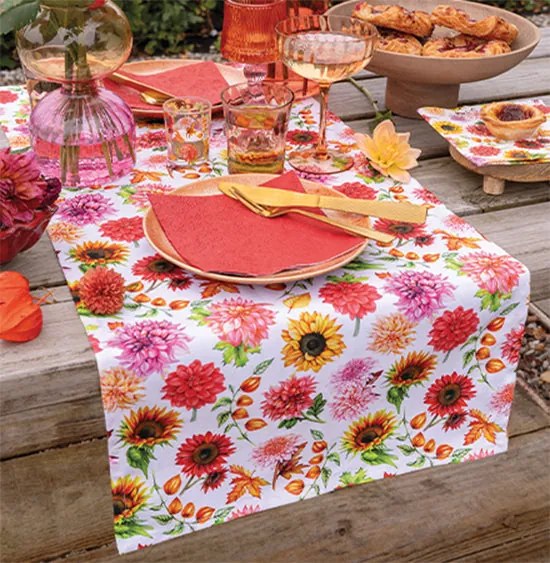 Őszi Virágmező asztali futó 40x150 cm 100% pamut