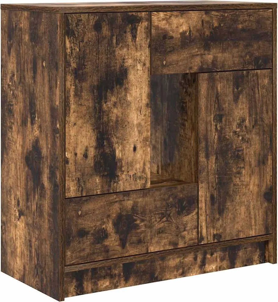 vidaXL füstölt tölgy komód fiókokkal és ajtókkal 70,5x34x74,5 cm