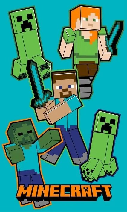 Minecraft Crawler kéztörlő, arctörlő, törölköző 30x50cm