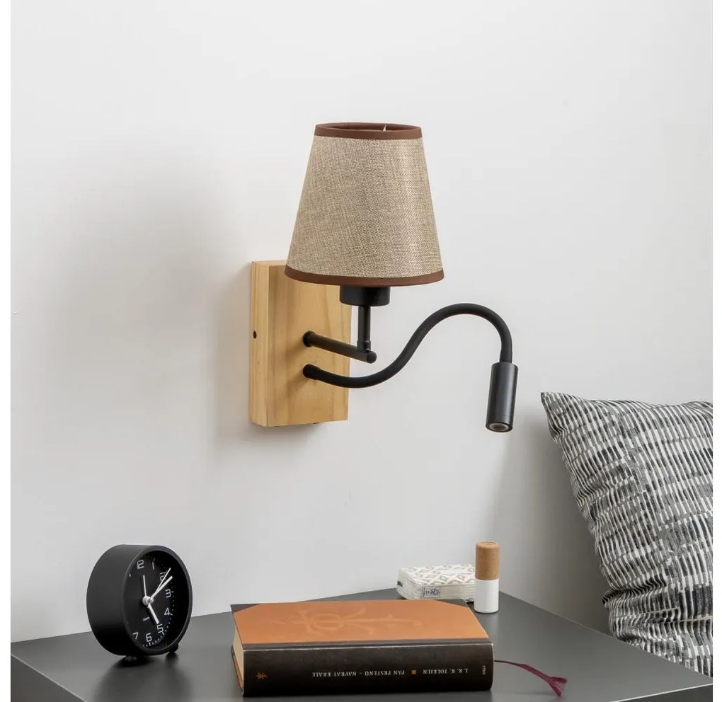 Brilagi Brilagi - LED Fali lámpa NUBILA WOOD 1xE27/25W/230V + LED/3W tölgy/barna BG1564C