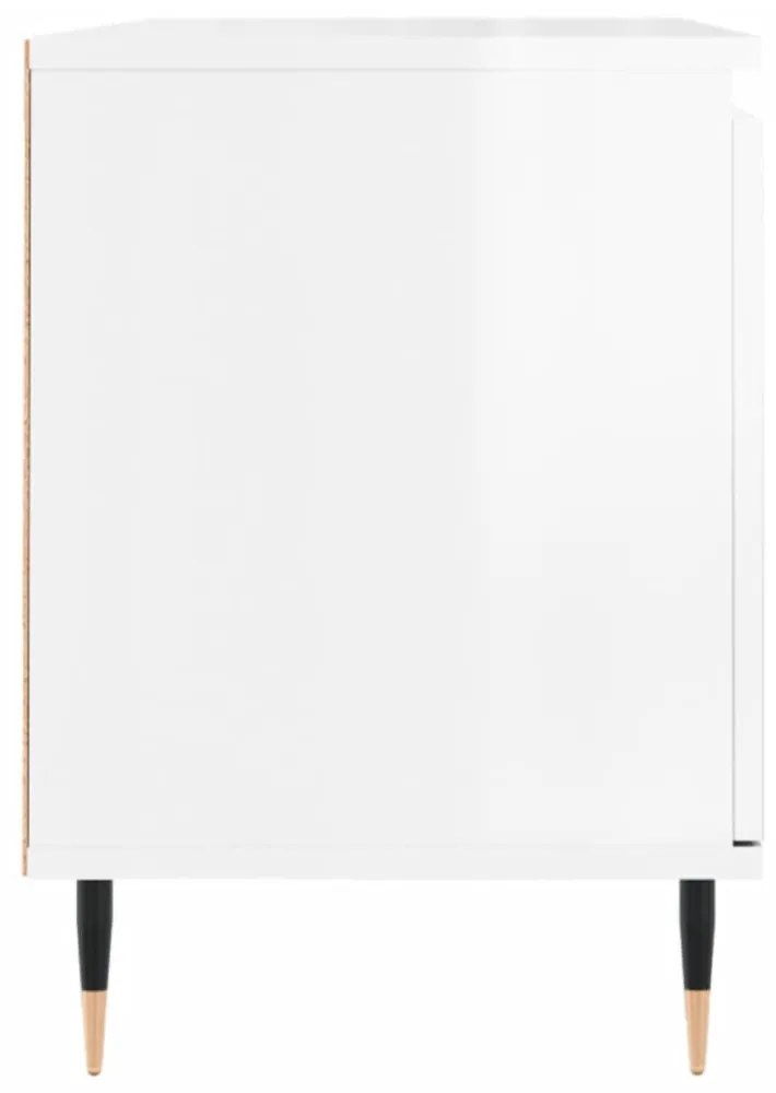 fehér magasfényű szerelt fa TV-szekrény 104x35x50 cm