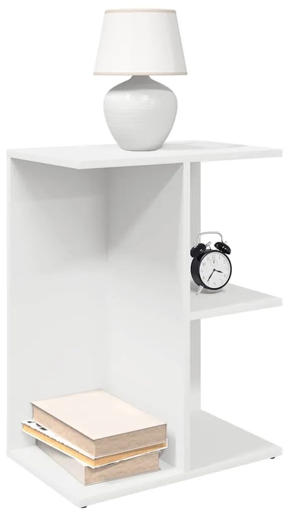 éjjeliszekrények 2 db fehér 46,5x29x61 cm gépelt fa