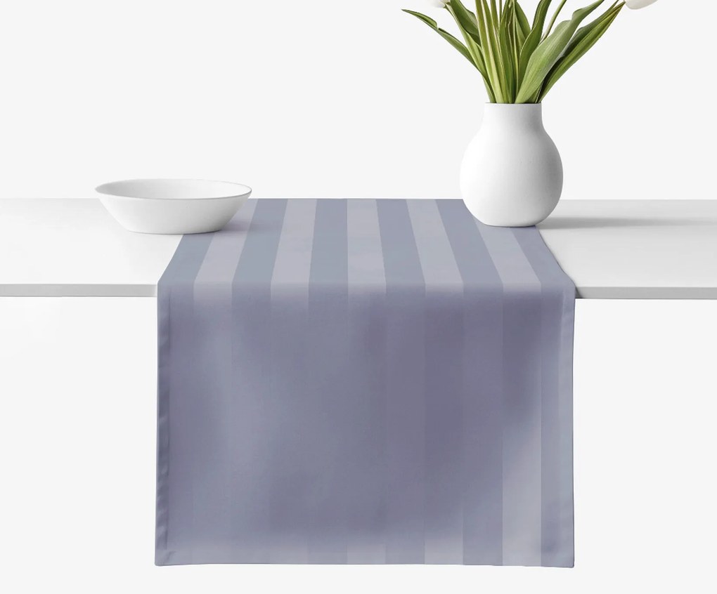 Goldea ünnepi damaszt asztali futó - sötétszürke csíkos 20x120 cm