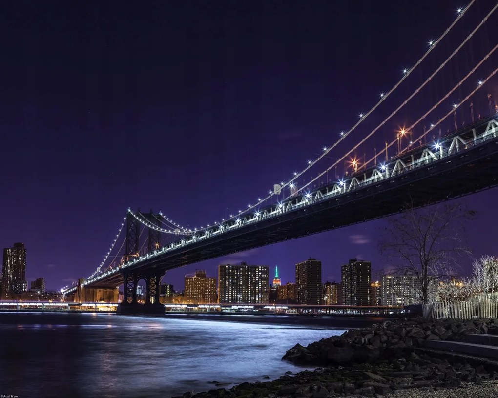 Poszter 50x40cm Manhattan híd és Alsó-Manhattan panoráma, Assaf Frank