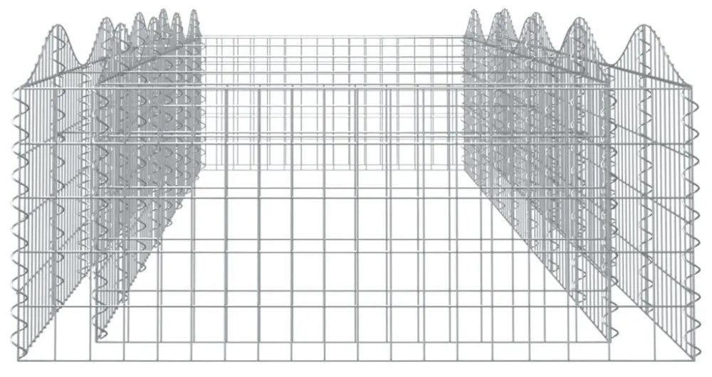 íves horganyzott vas gabion magaságyás 400x100x50 cm