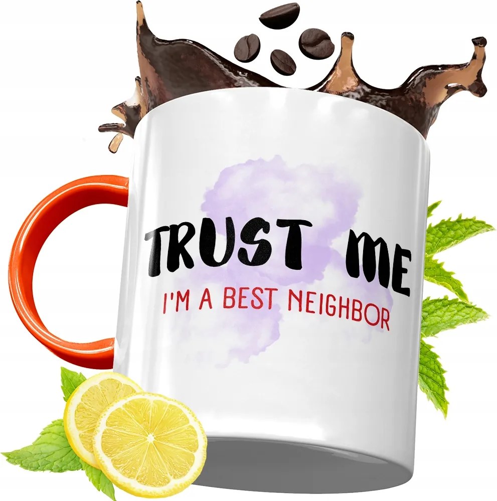 Narancssárga Bögre Szomszédnak Ajándék fényképes nyomattal