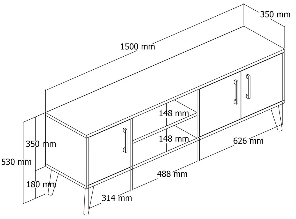 TV asztal Exxen Oak