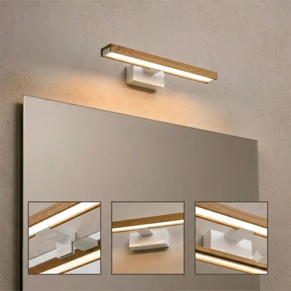 Brilagi - LED fürdőszobai tükörvilágítás 3 az 1-ben WOODY MIRROR LED/8W/230V IP44 fehér/tölgy