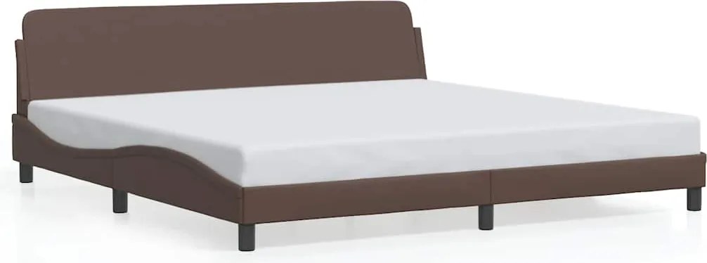 vidaXL barna műbőr ágykeret Dover 200 x 200 cm