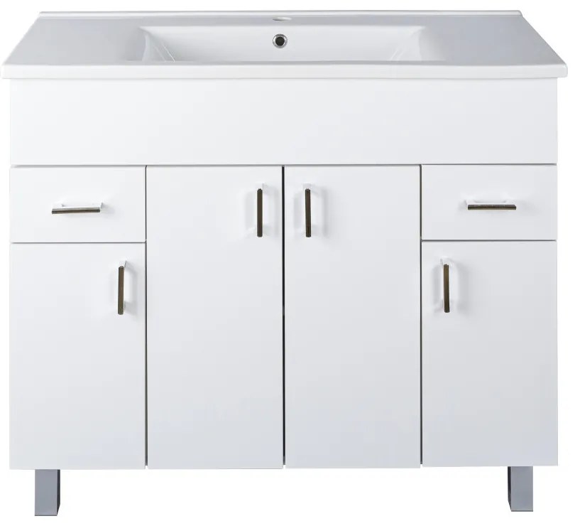 Viva STYLE Ekonomik PLUS 100 lábon álló fürdőszobabútor Sanovit Atria 9100 mosdóval - 100 x 45,5 cm