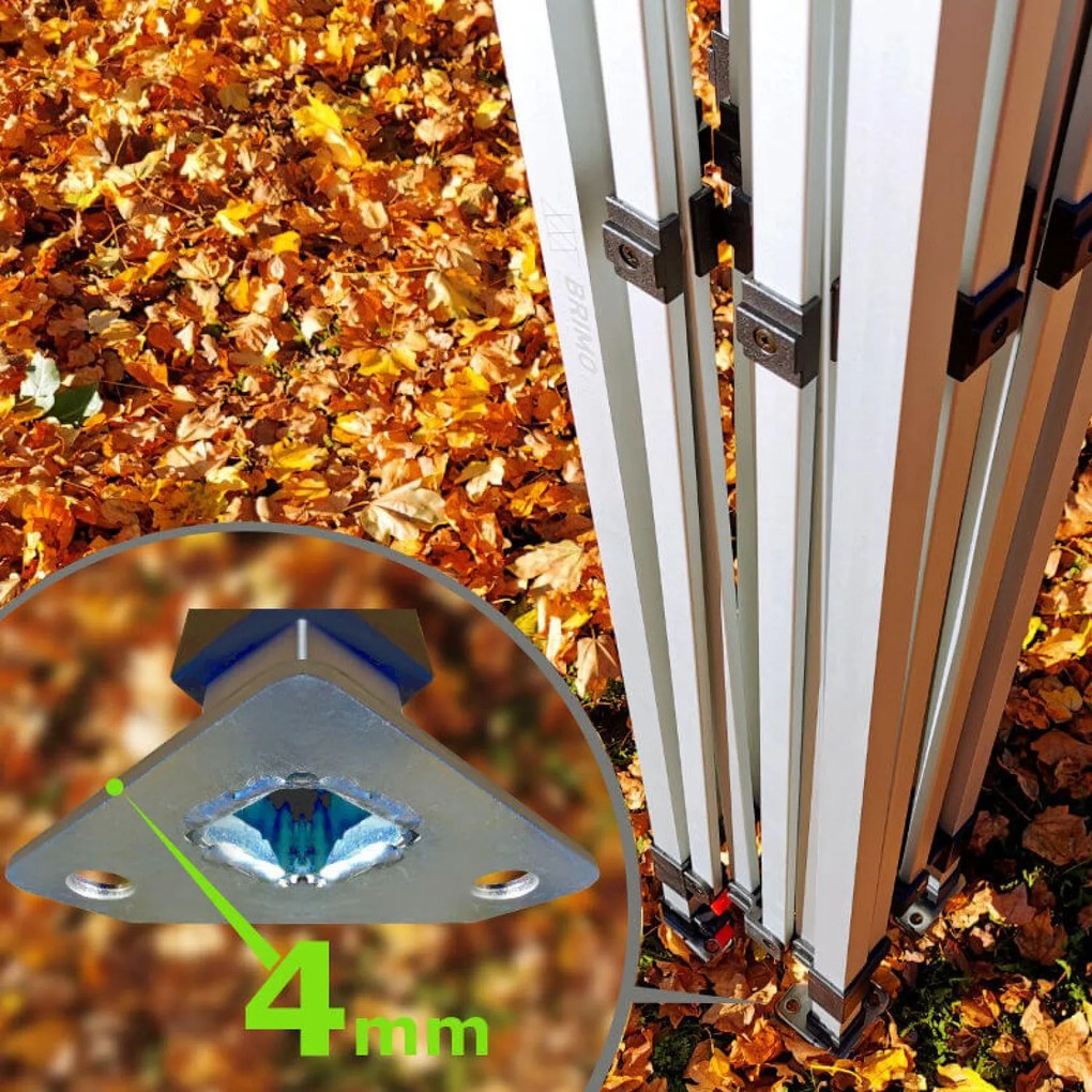 Összecsukható Kerti Pavilon 3x3 m | Prémium UV/PVC Védelem | Masszív BRIMO Vázszerkezet | Gyors Összeszerelés Szerszám Nélkül - falak nélkül - Kék