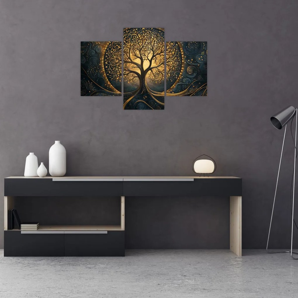 Kép – Arany aurájú fa (90x60 cm)
