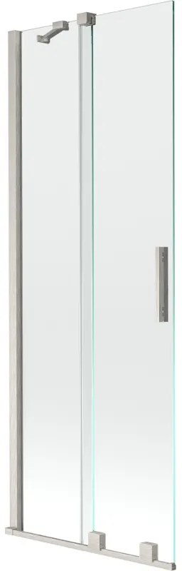 Mexen Velar, 2 szárnyas eltolható kádparaván 75 x 150 cm, 8 mm átlátszó üveg, csiszolt acél, 896-075-000-01-97