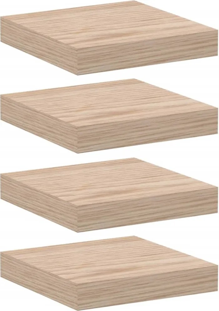 vidaXL 4 db szerelt fa függőpolc 23 x 23,5 x 4 cm