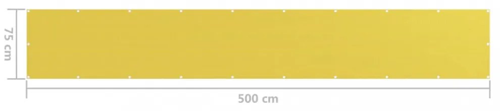 sárga HDPE erkélytakaró 75 x 500 cm