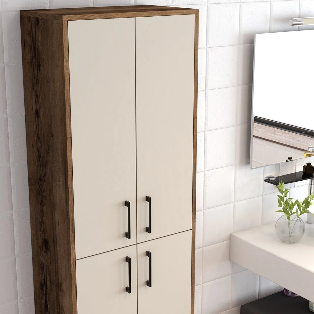 Tároló szekrény Berlin A - Walnut, Cream