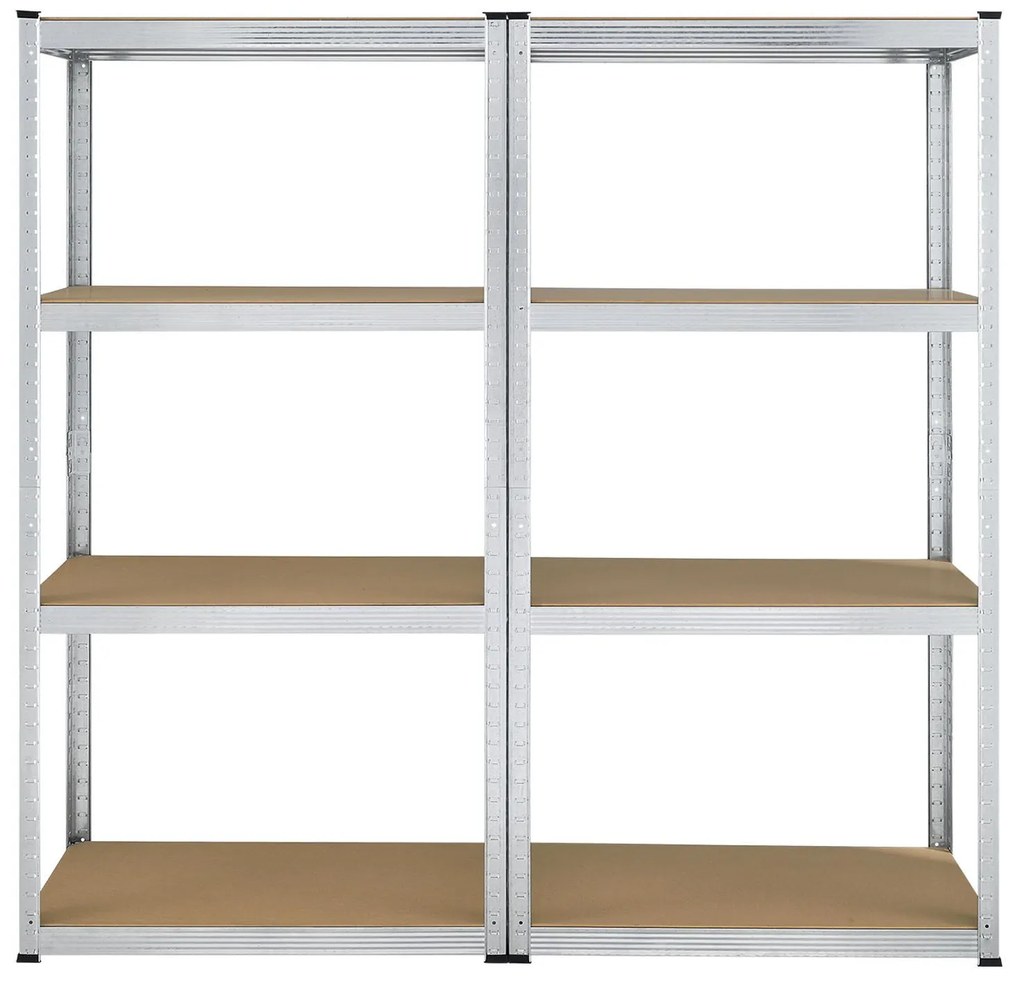 Juskys 2 darabos polc szett - 160x80x40 cm - ezüst