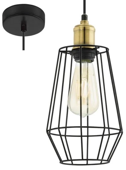 Eglo 49791 - Mennyezeti függesztékes lámpa DENHAM 1xE27/60W