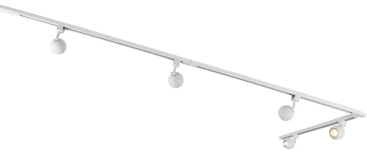 Modern 1 fázisú sínrendszer 5 fehér spotlámpával - Gissi