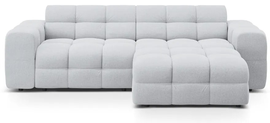 Világosszürke sarokkanapé (jobb oldali-heverő résszel) Kendal – Micadoni