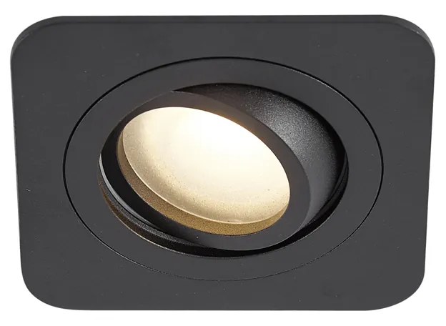 6 darabos, lekerekített, süllyesztett spotlámpa szett fekete GU10 50mm forgatható és dönthető IP44 - Alberto