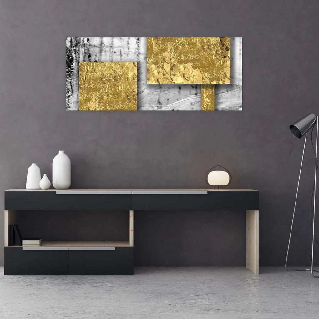 Kép - Arany négyzetek N⁰3 (120x50 cm)