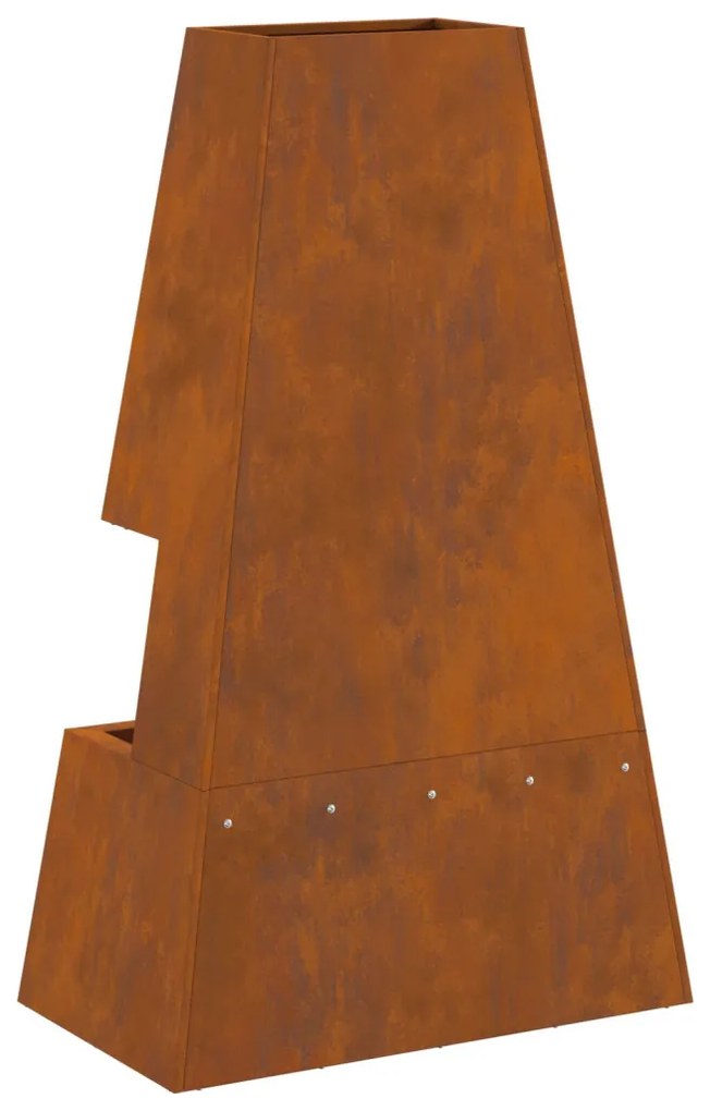 Tüzelőanyag tárolós tűzrakóhely 60x35x100 cm Időjárásálló acél