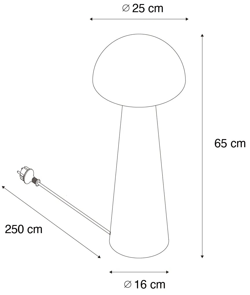Kültéri állólámpa fekete 65 cm - Mushroom