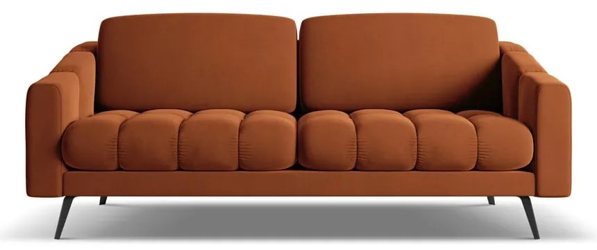 Narancssárga bársony kanapé 202 cm Nalu – Makamii