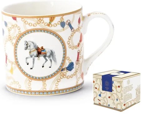 Porcelánbögre 400ml, dobozban, Cheval