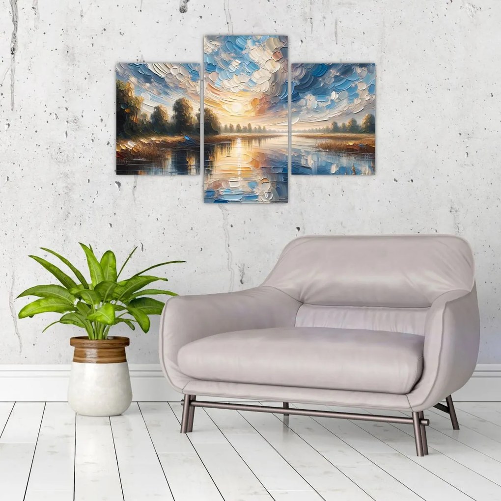 Kép - Napfestmény a víz felett (90x60 cm)
