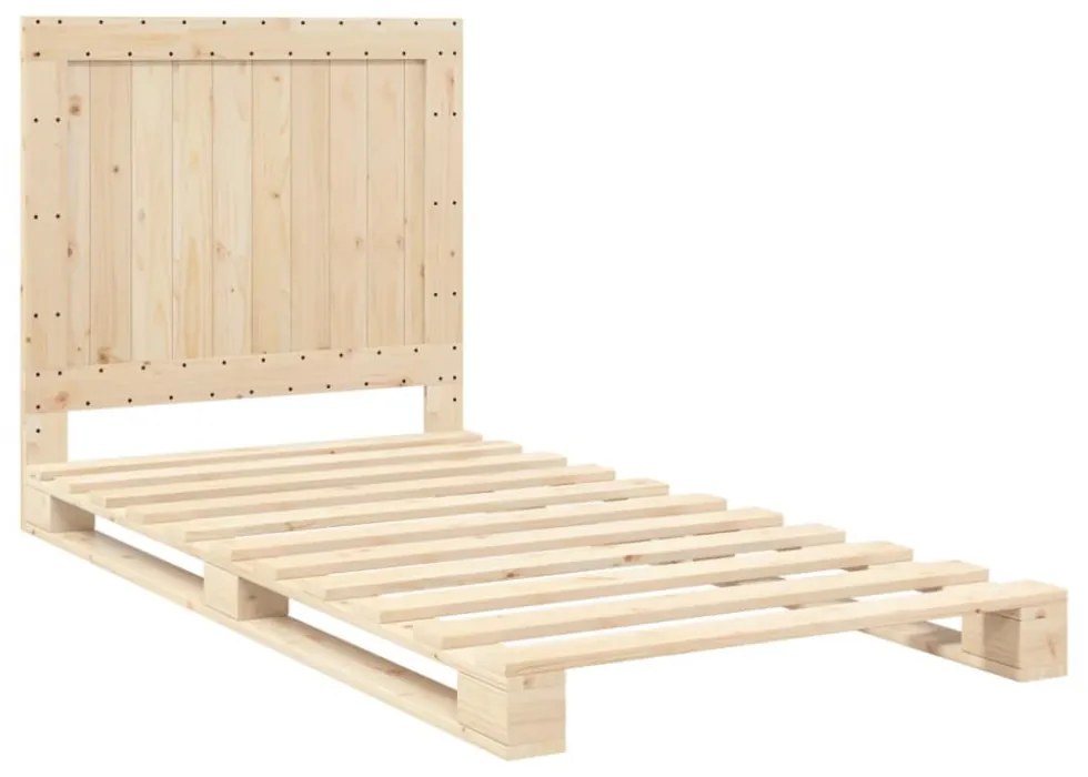 tömör fenyőfa ágykeret fejtámlával 100 x 200 cm