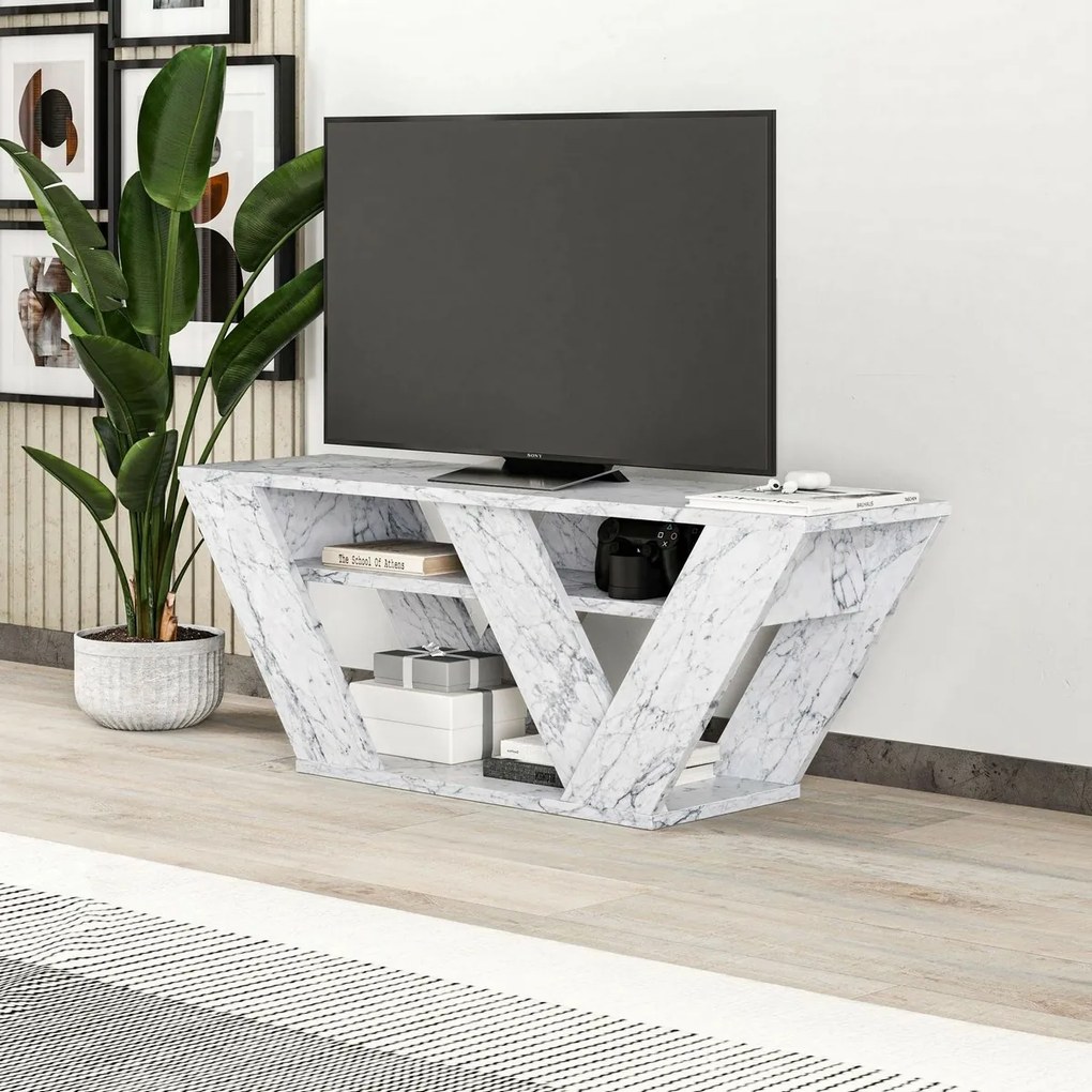 Pipralla Carrara Marble TV-asztal