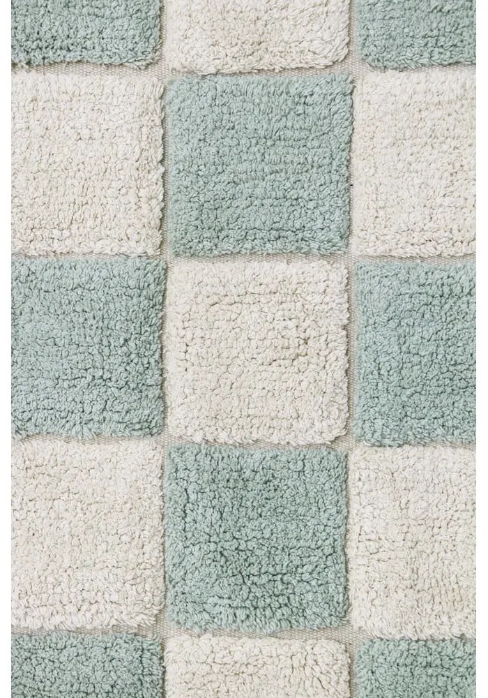 Világoskék-krémszínű mosható kézi szövésű pamut szőnyeg 120x160 cm Kitchen Tiles Blue Sage – Lorena Canals