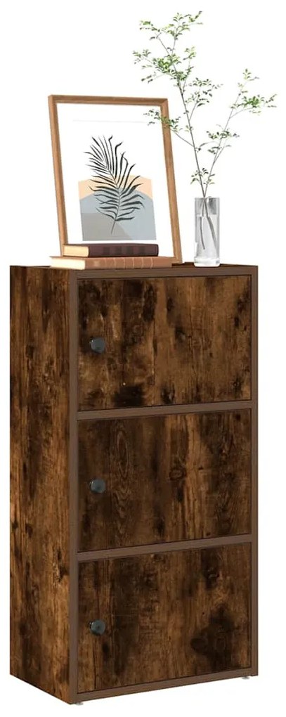 füstös tölgy színű szerelt fa könyvespolc 40x24x77 cm