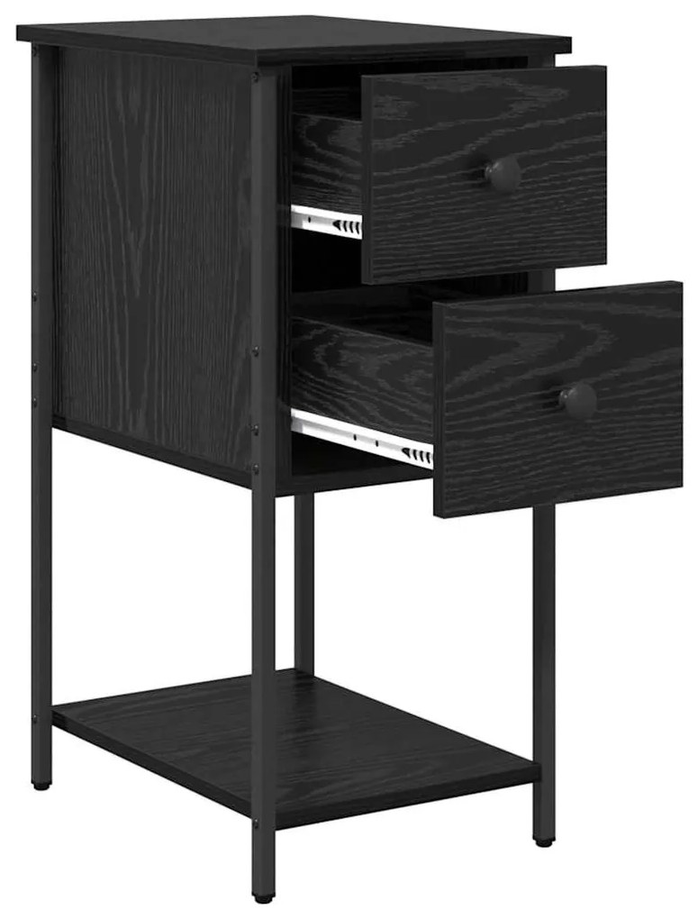 Éjjeliszekrény 2 pcs Musta tammi 32 x 42 x 70 cm Faanyag