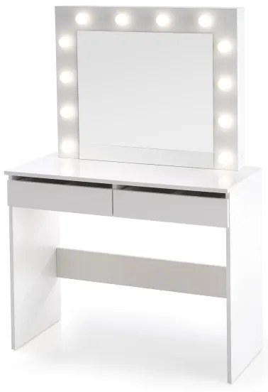 Sminkasztal LED-világítással HOLLYWOOD 140x94 cm fehér
