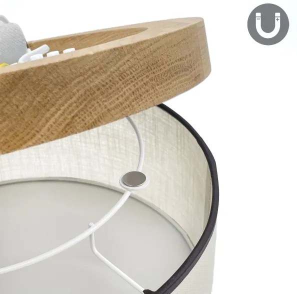 Brilagi - LED Mennyezeti lámpa BELLADONNA 1xE27/15W/230V átm. 30 cm krémes/tölgy