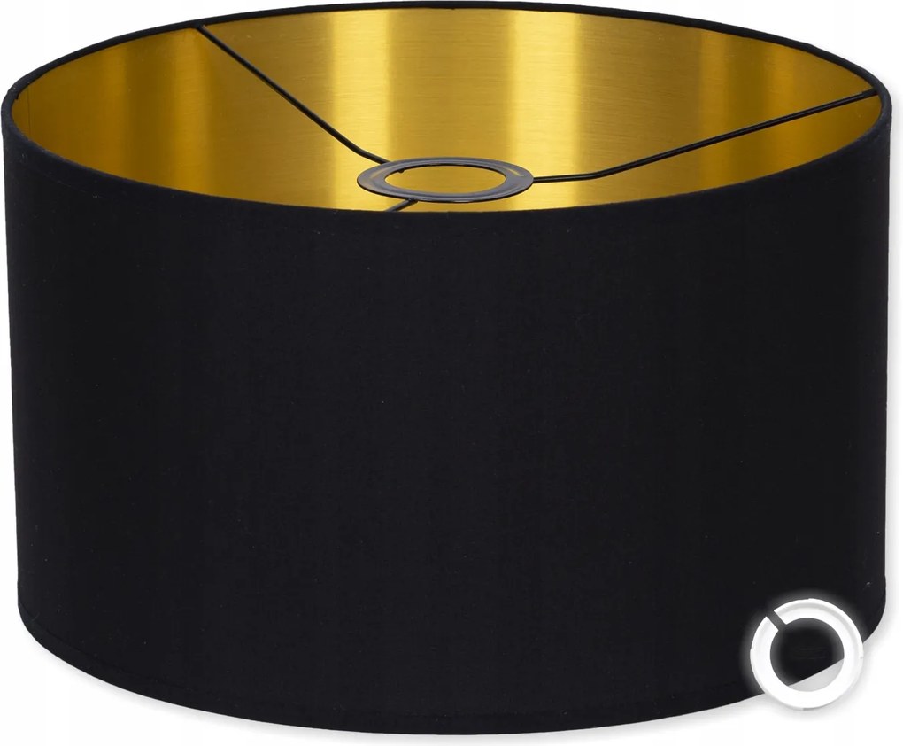 Divat Nappali lámpaernyő Fekete Arany 30 cm lámpabúra