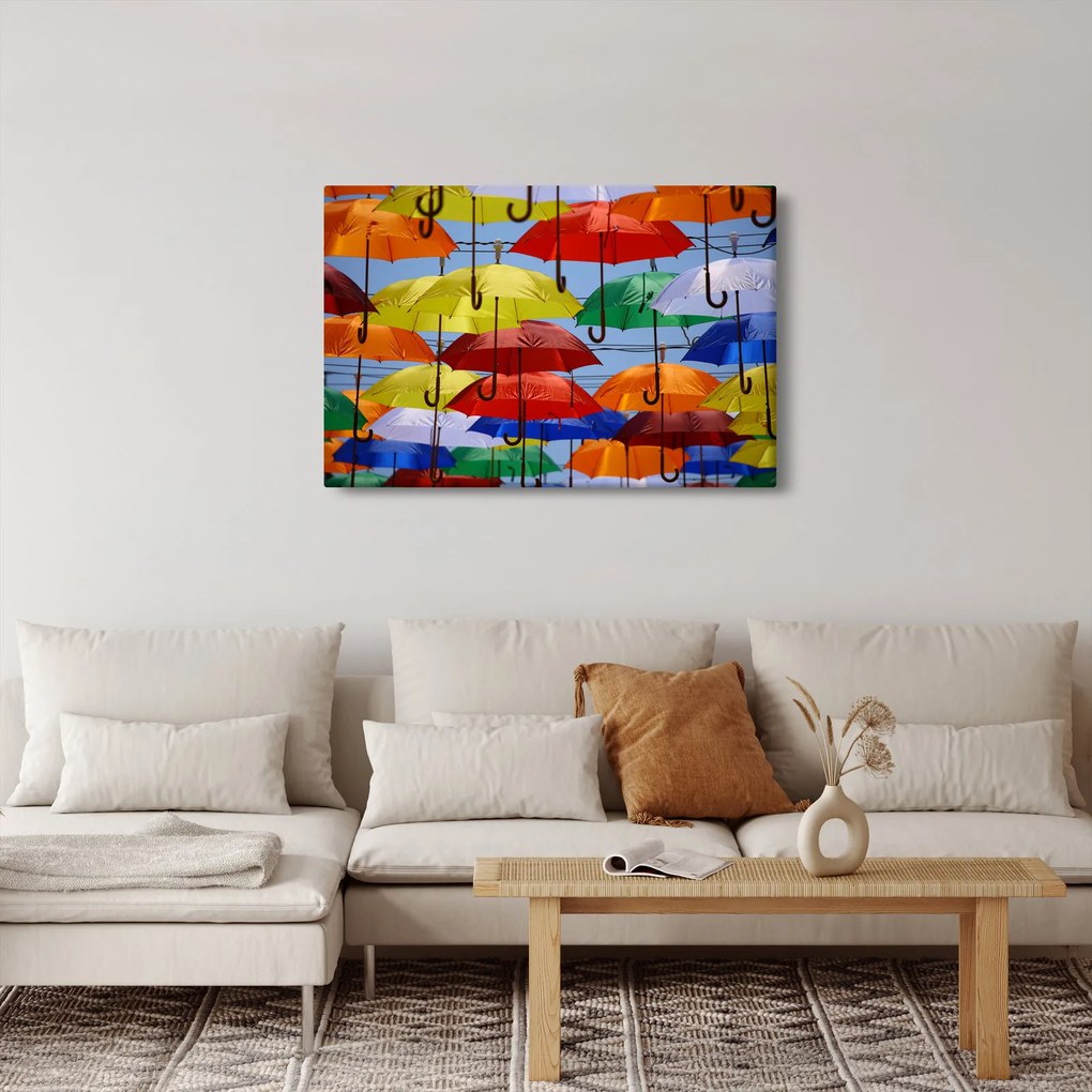Színes esernyők képe (90x60 cm)