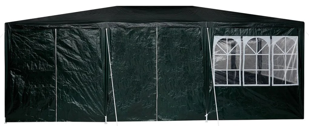 Parti sátor 10 oldalfallal Zöld 6x4 m PE