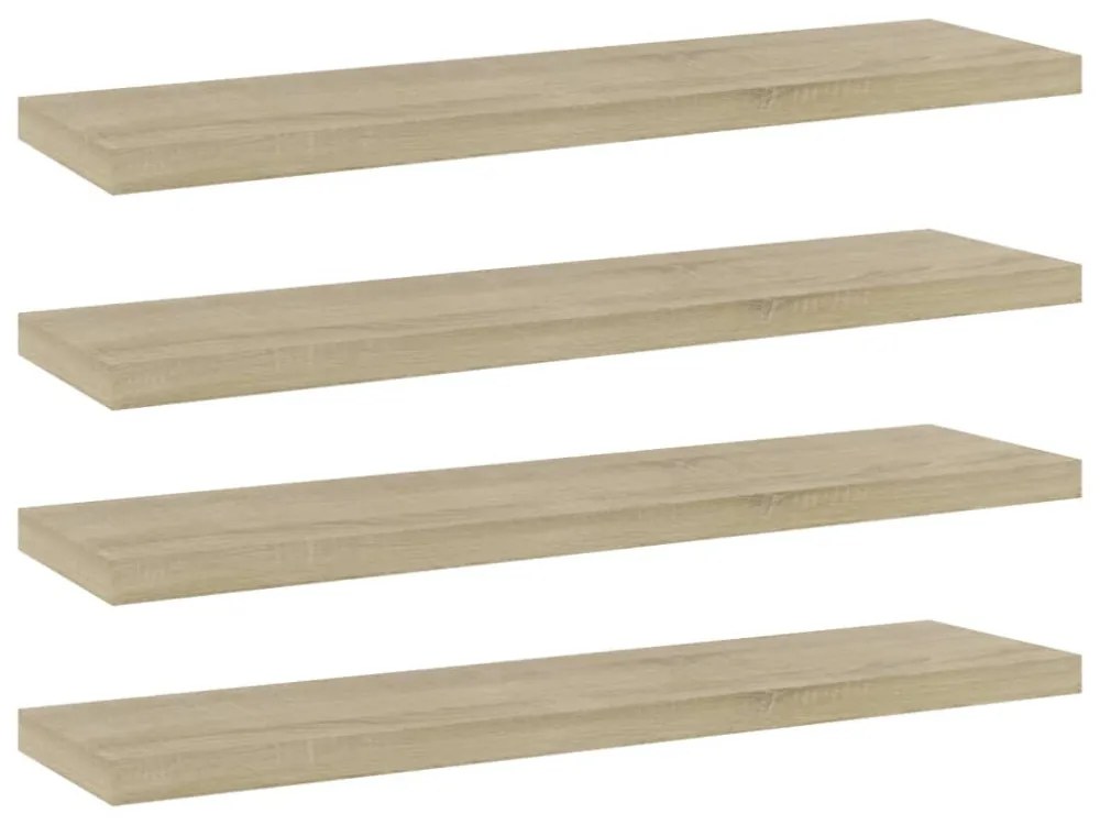 4 db sonoma tölgy színű szerelt fa könyvespolc 40 x 10 x 1,5 cm