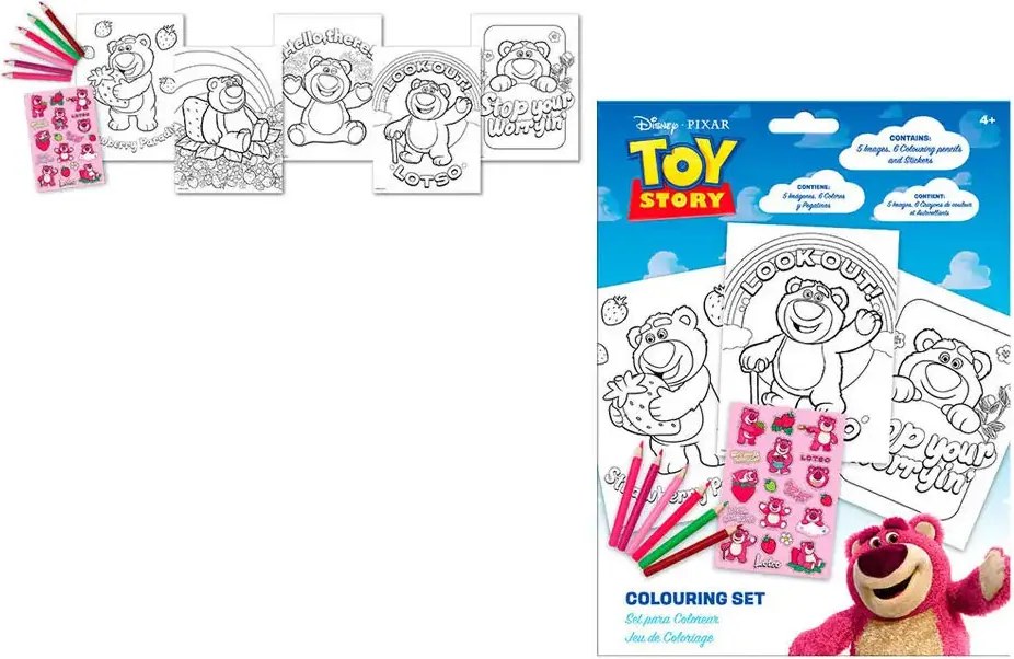 Disney Játékháború Lotso Strawberry színező szett matricával